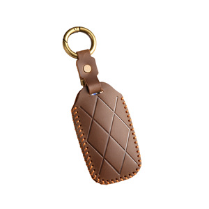 Housse de clé en cuir véritable pour Genesis Gv60 Gv70 Gv80 Gv90, étui de protection complet de style rétro avec anneau métallique, 5-8 boutons - Product Image 6