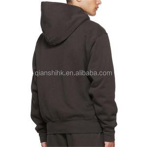 ซิปมีฮู้ดโอเวอร์ไซส์สำหรับผู้ชายซิปเทอร์รี่ทำจากผ้าฝ้าย100% วินเทจแบบรูดซิปรูดซิปใส่โลโก้ตามสั่ง - Product Image 4