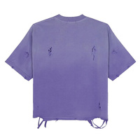 T-shirt Gothique en Coton Lourd 100% Teint et Délavé, Fabrication OEM de Haute Qualité par Usine Chinoise
