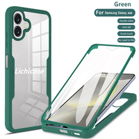 Lichicase clair conception antichoc Double face 360 étui de Protection complet pour Samsung A06 A16 A35 couverture