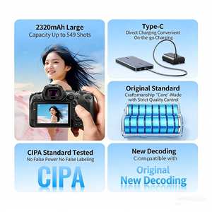 Batería Recargable de Iones de Litio para Cámara UGREEN LP-E6NH de 2520 mAh con Carga Tipo C - Product Image 3