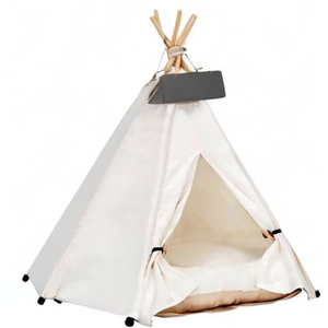 Tienda de campaña portátil para mascotas con cojín de felpa-<span class=keywords><strong>Cama</strong></span> <span class=keywords><strong>Tipi</strong></span> ligera para gatos y perros pequeños de hasta 20 libras (uso interior/exterior) - Product Image 6