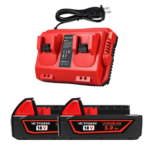 Batterie de remplacement haute performance victpower 18V 5000mAh, ignifuge, antidérapante, double protection, compatible avec les outils Milwaukee M18 - Product Image 1