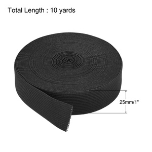 Correas elásticas negras impresas con logotipo personalizado, bandas planas de punto de 5cm de ancho para coser accesorios de peluca, rollos empaquetados sostenibles - Product Image 3