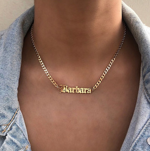 Collana in acciaio inossidabile placcato oro 18k con nome inglese e arabico personalizzato alla moda - Product Image 4