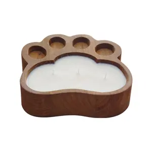 Ciotole per pasta in legno a forma di artigli di gatto ciotola per pasta in legno candela di soia ciotola per candele in legno Decor