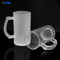 Vente en gros de tasses à bière en verre givré mat de 16 oz, personnalisables avec logo, M-24