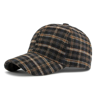 Gorro de Béisbol Unisex de Primavera y Otoño, Estilo Retro Británico, 6 Paneles, Ajustable, Cálido, con Estampado de Tartán