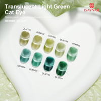 Vernis Gel UV 9 Couleurs, Gel Translucide Vert Clair Effet Œil de Chat pour Nail Art DIY