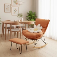 Fauteuil inclinable multifonctionnel à bascule de style nordique, avec revêtement en tissu, une place pour adultes, pour la détente