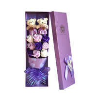 Jouets en peluche de petite taille bleu rose violet rouge Bouquet fleur ours en peluche poupée pour la Saint-Valentin