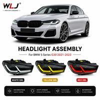 Pièces automobiles WLJ pour BMW Série 5 G30 G38 2021-2023, phare LED modifié de style laser, tricolore jaune, blanc, rouge, DRL
