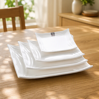 Assiettes carrées en mélamine blanches de 7 pouces, directement de l'usine, assiettes en mélamine pour hôtel et restaurant