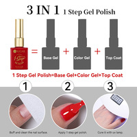 Pour vernis à ongles Gel UV 3-en-1 Base et couche de finition LED/UV Cure non toxique longue durée bouteille de 15ml pour Nail Art logo personnalisé