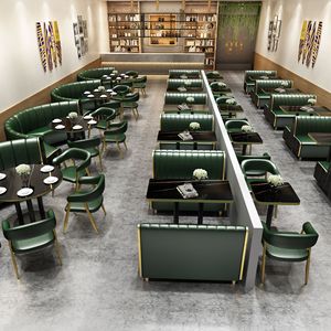Tavoli e Sedie per Bar, Caffè e Ristoranti, Divani in Legno Massello e PU, Tavoli e Sedie da Pranzo Commerciali, Design Moderno - Product Image 1