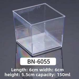 Grande Coppetta Monouso in Plastica PS Quadrata da 150mL, Parete Singola Trasparente con Rivestimento UV, Diametro 60mm, Nove Scomparti per Mousse e Dessert, Ideale per Tè e Latte - Product Image 6