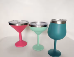 Chân Không Kín Kim Loại Margarita Thủy Tinh Với Nắp 310Ml Cách Điện Phẳng Cốc Cốc Thép Cho Kỳ Nghỉ Hồ Bơi Và Bãi Biển Cốc Lạnh - Product Image 3