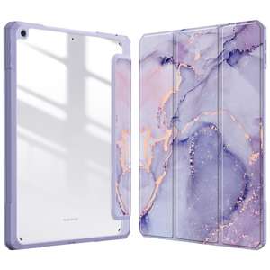 Suitable for iPad Pro 12.9 tablet protective case, acrylic painted marble pattern with <b>pen</b> slot tablet cover - Product Image 1