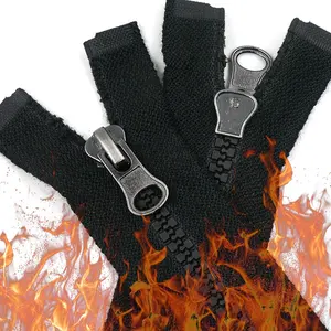 Customized No.5 Fireproof Zipper Nylon zipper Aramid Flame Retardant Zippers Long Chian for Fireproof Suit