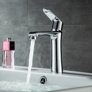 Contemporaneo singolo foro montato zinco rubinetto ad acqua fredda a maniglia singola per il lavandino del bagno stile misurato - Product Image 2