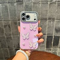 Nouvelle Coque Papillon Bling Design pour iPhone 17 18 15 16 13 Pro Max – Étuis Téléphone Femme