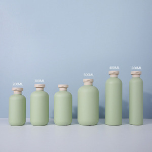 In magazzino 250ml 300ml 500ml Hdpe Low MOQ Green Flip Cover lozione pressa <span class=keywords><strong>testa</strong></span> smerigliata Shampoo balsamo bottiglia <span class=keywords><strong>vuota</strong></span> di plastica