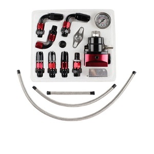 Kit de régulateur de pression de carburant RASTP avec jauge et tuyau pour modification et mise à niveau de voiture turbo, noir et rouge - Product Image 5