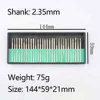 Ensemble de 30 fraises diamantées de 2,35 mm, fraises diamantées pour perceuse à ongles, outils de pédicure et de manucure, gravure et polissage de bijoux