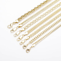Collier pour Homme en Or 14k Plaqué Or Laminé, Chaînes Plaqué Or Style Hip Hop, Chaîne Serpent en Zircon, Chaîne Maille Cubaine, 18 Pouces
