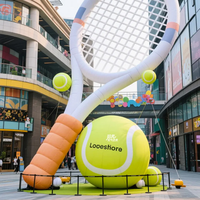 Modèle de raquette de tennis gonflable géante pour promotion en plein air, promotion de marques, modèle de tennis gonflable de haute qualité pour la publicité