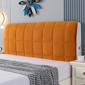 Nueva funda de cabecero de terciopelo holandés para todas las estaciones, totalmente tapizada, funda universal suave de estilo europeo para respaldo de madera maciza, sencilla - Product Image 3