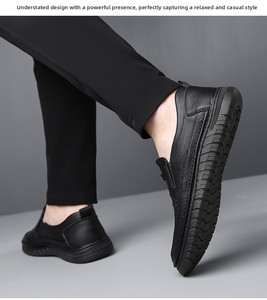 Mocasines de Cuero para Hombre, Antideslizantes, con Suela Gruesa, Zapatos Casuales de Vestir para Uso Diario - Product Image 5