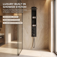 Ensemble de douche thermostatique à effet pluie en acier inoxydable SUS304, système de douche mural pour salle de bain, ensemble de robinetterie de douche