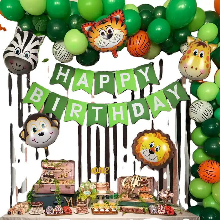 Wholesale Ballon en aluminium pour anniversaire, thème animal vert