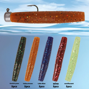 ใหม่20/35/60ชิ้น Ned Stick ตะกั่วหนอนกล่องตะขอหัวเหยื่อปลอม<span class=keywords><strong>ลอย</strong></span>น้ำสีดำทนต่อการ<span class=keywords><strong>กัด</strong></span>ปลาเค็ม - Product Image 4