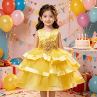 Robe en tulle pour enfants, robe de soirée sans manches, tenue de fête d'anniversaire pour bébé fille, robe de demoiselle d'honneur pour mariage, robe de princesse pour enfants