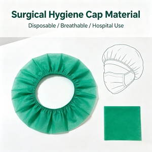 Soft Breathable Green SS PP Spunbond Nonwoven Fabric for Disposable Surgical <b>Cap</b> Medical Bouffant <b>Cap</b> Raw Material Roll - Product Image 5