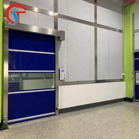 Porte à enroulement à grande vitesse en acier inoxydable résistant au vent pour usage industriel