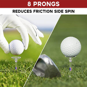 Tee de golf transparent durable à résistance nulle, grands moules en plastique pour clubs, logo personnalisé disponible, longueur 83 mm, drapeau américain - Product Image 5