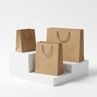 Sac alimentaire personnalisé en papier kraft SOS marron pour emporter, emballage avec logo imprimé, vente en gros en vrac