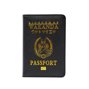 Porta pasaportes de PU con textura cruzada, porta billetes de avión con estampado dorado, porta documentos antirrobo RFID, funda para tarjetas - Product Image 5