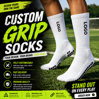 Chaussettes de football en coton personnalisées OEM, chaussettes mi-mollet douces et rembourrées pour jeunes et adultes, antidérapantes et adhérentes pour l'entraînement au football