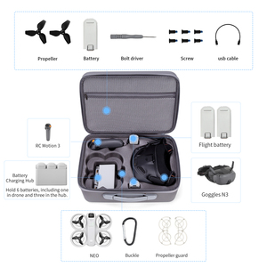 Aufbewahrung tasche für DJI Neo Motion Fly Mehr Combo Travel Box für DJI NEO Brille N3/RC Motion <span class=keywords><strong>3</strong></span> Trage tasche Drohnen zubehör - Product Image 2