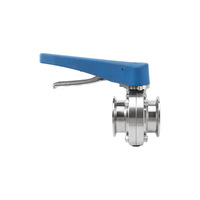 Vanne papillon sanitaire à raccord rapide Tri-Clamp en acier inoxydable SS304 SS316L avec poignée manuelle à levier multiposition hygiénique