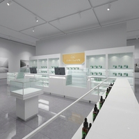 Comptoirs d'exposition modernes personnalisés en contreplaqué avec éclairage LED pour magasins de tabac et dispensaires, vitrine d'exposition de tabac