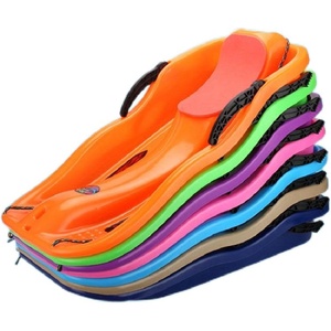 Grand traîneau de <span class=keywords><strong>luge</strong></span> en plastique HDPE durable pour enfants et adultes <span class=keywords><strong>Luge</strong></span> à neige <span class=keywords><strong>freestyle</strong></span> pliable avec corde et frein - Product Image 1