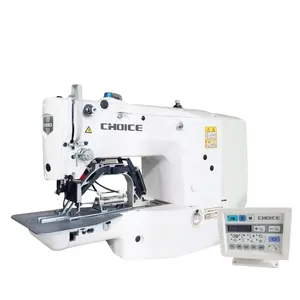 GC1904D Eletrônicos Junta Elástica Bar máquina De Costura Industrial com tela botão Tack