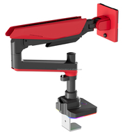 Suministro directo de fábrica Soporte de monitor de juego RGB ajustable Se adapta al brazo de escritorio de pantalla única de 17-42 pulgadas con carga de 13kg
