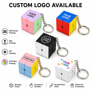 Llavero con Cubo Mágico Mini 2x2 Personalizado con Logotipo, Juguete de Rompecabezas, Cubo de Velocidad, para Regalo Promocional, Educativo, Antiestrés - Product Image 2