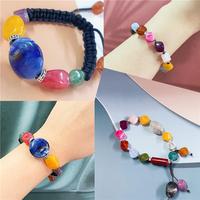 Perles acryliques ovales multicolores effet nuage tourbillonnant, trou droit, 11x14mm, pour la création de colliers, bracelets et accessoires de bijoux DIY